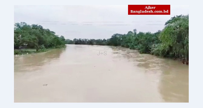 উজানের ঢল ও ভারী বর্ষণে নদ-নদীর পানি বিপদ সীমার ওপরে, বন্যার শঙ্কায় মৌলভীবাজার